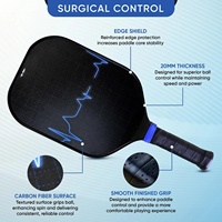Raquette de pickleball Hit Harder Shots Doctor T700 en fibre de carbone 16 mm, approuvée USAPA, performance professionnelle