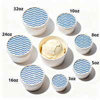 Vaso de Papel Ecológico Personalizado SenAng para Helado con Tapa, Biodegradable, para Gelato y Yogur, Venta al Por Mayor, OEM