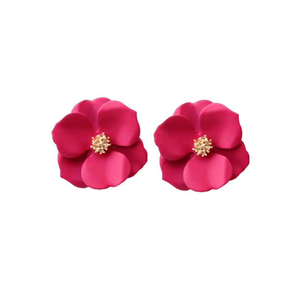 Pendientes coloridos de moda flor para mujer, venta al por mayor NS8064338