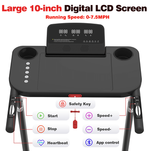 Tapis Roulant Pieghevole Multifunzione con Display LED, Altezza Regolabile e Tavolo Integrato <span class=keywords><strong>per</strong></span> Uso Adulti e Bambini - Product Image 5