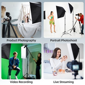 Xách Tay Nhiếp Ảnh Thiết Lập Softbox Với 2M Tripod Nhiếp Ảnh Chuyên Nghiệp Studio Chiếu Sáng 85W 150W Ánh Sáng Bóng Đèn Với Softbox Kit - Product Image 2