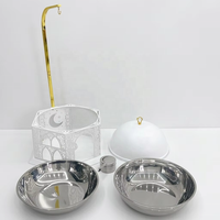 XITIBET Chauffe-Plat Rond Moderne de Luxe en Acier Inoxydable Blanc 8L avec Couvercle Suspendu pour Buffet et Maintien au Chaud des Aliments