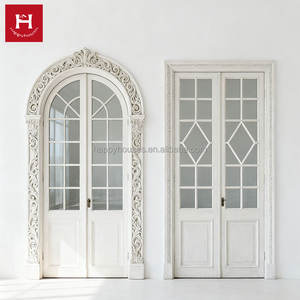 Happyfrench fransız Minimalist toptan ahşap iç çift kapı katı çekirdek ev Villa fabrika doğrudan için önceden bitmiş kapı - Product Image 2