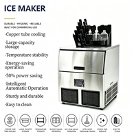 Machine à glaçons commerciale rapide pour comptoir, en acier inoxydable, pour café, bar, magasin de boissons, certifiée CE, ODM