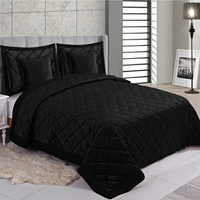 Ensemble de couette en velours écrasé 3 pièces, moderne, luxueux, moelleux, matelassé, écologique, pour toutes les saisons