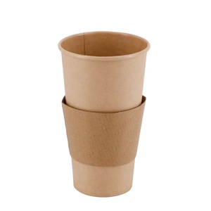 Gobelets à café en papier ondulé écologiques, marron intérieur, blanc extérieur, de taille moyenne, 250 ml (10 oz), Ø 80 mm, pour emporter - Product Image 2