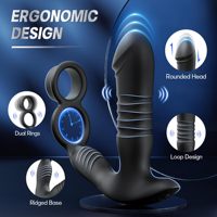 Anneau vibrant double boucle pour pénis, stimulateur de prostate, jouet sexuel pour hommes, retardateur d'éjaculation