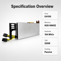 Carte graphique passive CMP 170HX 8 Go HBM2E pour le minage, 164M Ethereum Hashrate 250W, vente en gros, OEM, serveur IA