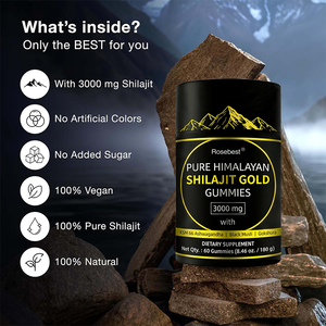 Integratore di Shilajit in Gommose 4 in 1 di Alta Qualità, Puro e Biologico, 3000mg di Shilajit Himalayano con Ashwagandha Gold - Product Image 3