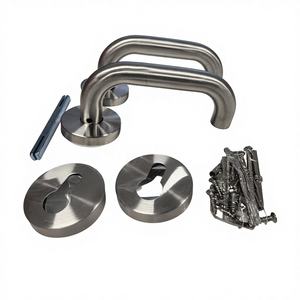 Круглые трубчатые ручки и кнопки из нержавеющей стали для дверей, современные дверные ручки для ванных комнат и деревянных дверей - Product Image 2