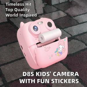 Cámara de Impresión Instantánea Printcamera New D8S Cute Print con Pantalla IPS de 2.4 Pulgadas, <span class=keywords><strong>Fotos</strong></span> y Vídeos HD, Regalo para Niños, Divertidas Pegatinas de Cabeza Grande, Sensor de Imagen CCD, Cámara <span class=keywords><strong>Polaroid</strong></span> Instantánea - Product Image 2