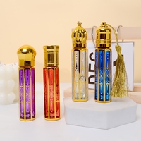 Flacon compte-gouttes vide en verre haut de gamme 6 ml, mince, octogonal, électroplaqué, pour huiles essentielles et massage