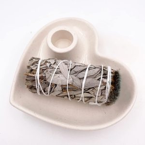 Suporte de Incenso de Cerâmica para Palo Santo e Sálvia Branca com Bastões de Madeira e Cones, Forma Redonda, Uso Aromático, Bandeja para Velas - Product Image 3