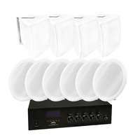 Mini système audio numérique en métal avec entrée micro, amplificateur de puissance domestique pour 5 haut-parleurs de plafond et 4 haut-parleurs muraux