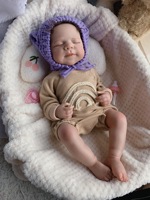 Poupées Reborn de 18 pouces pour nouveau-né, fille réaliste, avec fonction de succion, kit complet en silicone et vinyle, pour bébé
