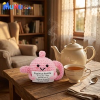 Théière en crochet faite à la main, tasse amigurumi, jouet en peluche, ornement tricoté pour la décoration de la maison, du bureau ou du bureau à domicile