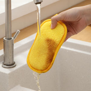 Éponge à récurer avec face abrasive et tissu en bambou, très absorbante pour l'eau et l'huile, pour le lavage et le nettoyage - Product Image 3
