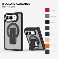 Étui de téléphone magnétique pliable 2-en-1 avec béquille dissimulée, coque de protection intégrale en PC doux au toucher pour téléphone pliable 18