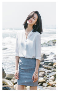 Trajes de negocios de oficina personalizados <span class=keywords><strong>para</strong></span> mujer, las últimas camisas informales y de negocios, traje de falda, traje de profesor, uniformes de recepción de Hotel - Product Image 3