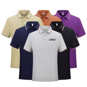 Polos de Golf de Algodón de Alta Calidad con Logotipo Personalizado, Camisetas de Manga Corta, Color Sólido, Tejido Liso, Bordado, para Hombre - Product Image 1