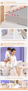 Barandilla de Cama Ajustable y Convertible para Bebés, Barrera de Seguridad Anticaídas para Niños - Product Image 4