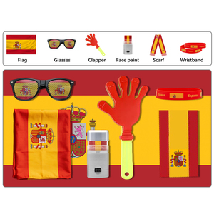 Banderas Españolas Personalizadas 2026, Kit de Animación para Fanáticos del Fútbol, Juego de Seis Banderas de <span class=keywords><strong>España</strong></span> - Product Image 1