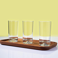 Verre à liqueur vide 100 ml 3 oz à fond montagne gaufré transparent, directement de l'usine