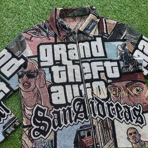 Giacca in Tessuto Tapestry di Alta Qualità per Uomo, Stile Streetwear, con Cerniera, Personalizzabile - Product Image 3