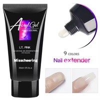 30 ml ongles Gel rapide solide constructeur doigt Extension acrylique Gel sans forme d'ongle Poly vente en gros
