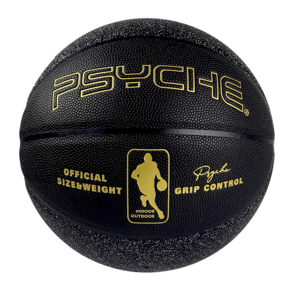 Basquete personalizado com seu tamanho de logotipo 7, pu preto perfeito para treinamento