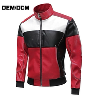 Service OEM personnalisé – Blouson moto en cuir fin à col montant, réversible, brodé, color block, style streetwear, pour l'automne