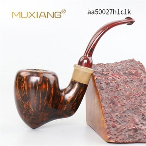 Muxiang Handmade Briarwood Tobacco Pipes Free Style Flame Pattern Solid Wood Smoking Pipe - Product Image 4