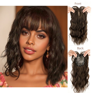 Extensiones de Cabello Pre-Adheridas <span class=keywords><strong>SHEIN</strong></span> para Mujer, Cubre las Canas, Aporta Volumen, Topper para Cabello Corto, Liso, Resistente a Altas Temperaturas - Product Image 1