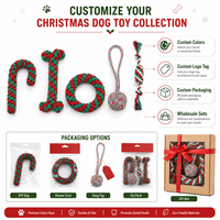 Juguete Masticable de Cuerda Navideño Personalizado para Perros, para Sets de Regalo de Invierno y Colecciones de Tiendas de Mascotas