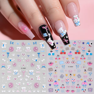 Adesivi per <span class=keywords><strong>unghie</strong></span> con motivo a rilievo 5D con supporto adesivo con pietre preziose a fondo piatto con pietre preziose a diamante finto adesivo - Product Image 2