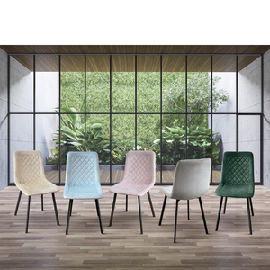 Arianna <b>Chair</b> Set Of 4 Brown <b>Velvet</b> Metal Base Indoor <b>Dining</b> <b>Chairs</b> - Product Image 3