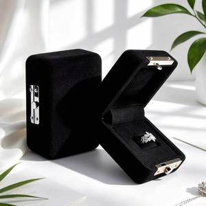 Jewelry Gift Packaging Box Velvet Lined with Snap Closure & Custom Logo for Necklaces <b>Rings</b> Pendants - Product Image 5