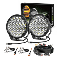 Feu de bienvenue blanc SR9 CE, clignotant dynamique ambre, faisceau de conduite spot, projecteur LED 9 pouces pour camions poids lourds Scania Volvo