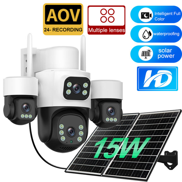 NKIWI Outdoor Aov 4K HD AI Solar Camera with CMOS Sensor Cloud & Memory Card Storage 4G SIM Two-Way Solar Battery
