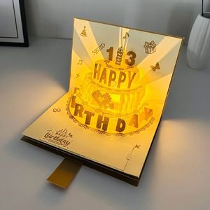 Pull-Out Original Music <b>Light</b> 3D Birthday & Christmas Greeting Card With Red Envelope-High-End Creative Gift - Product Image 1