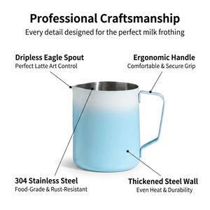 Jarra de Espuma de Leche de Acero Inoxidable Kingze Personalizada de 350 ml y 600 ml para Latte Art - Product Image 3