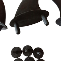 Ailerons souples en plastique de planche de surf de prix usine ailerons de surf noirs