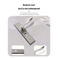 Serrure de porte mécanique en acier inoxydable de haute qualité, fonctionnement par clé, déverrouillage minimaliste, design silencieux, poignée de serrure pour porte intérieure en bois