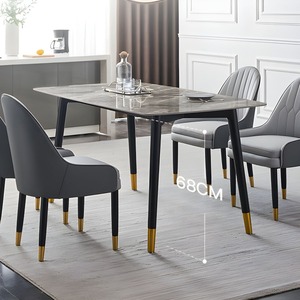 <span class=keywords><strong>Tavolo</strong></span> da Pranzo Semplice in Pietra Sinterizzata, Forma Rettangolare con Base a <span class=keywords><strong>4</strong></span> Gambe <span class=keywords><strong>per</strong></span> Cucina e Soggiorno - Product Image 2