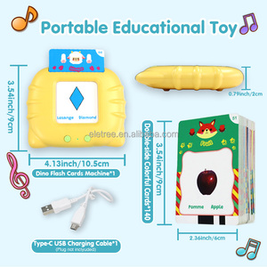 Lecteur de cartes flash d'apprentissage pour enfants, 224 <span class=keywords><strong>mots</strong></span> fréquents, français-anglais, jouet éducatif pour enfants, cartes cognitives parlantes - Product Image 6