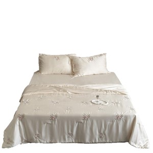 Baby <b>Quilt</b> Set LYOCELL Floral Embroidered Cooling Summer Bed Cover 2.5-3 Jin - Product Image 5