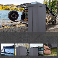 Tente de Douche Portable et Légère Highwin, Réglable à 90°, pour Camping, Auvent Latéral de Voiture, Tente de Toilette/Bain avec Bande LED Intégrée