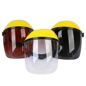 Casco de soldadura con protección facial transparente, negro, marrón, vista completa, resistencia a impactos, protección para soldadura eléctrica y TIG - Product Image 1