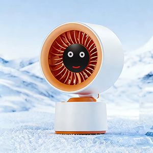Mini Desktop Fan Cute Cartoon Emojis Small Table Fan 3600mAh Battery with Power Display Rechargeable Portable Desk Fan - Product Image 6