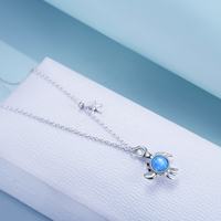 Bijoux fins sur le thème de l'océan Collier opale pendentif crabe personnalisé en argent sterling 925
